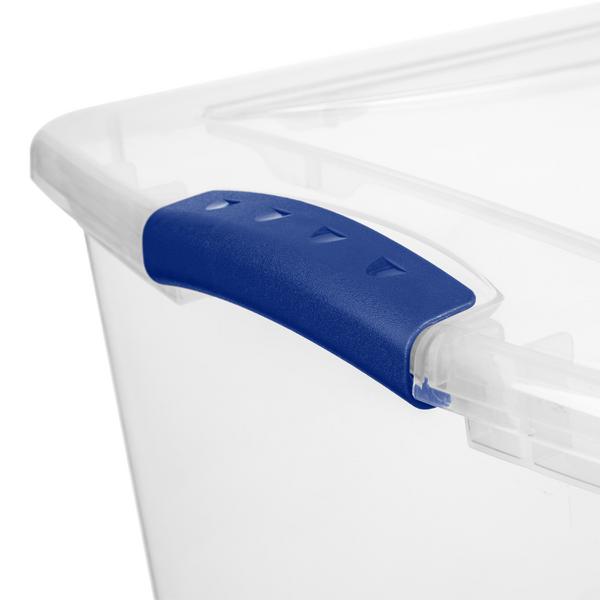 Sterilite 66 Qt. Ultra™ Storage Box Plastic, Stadium Blue, Set of