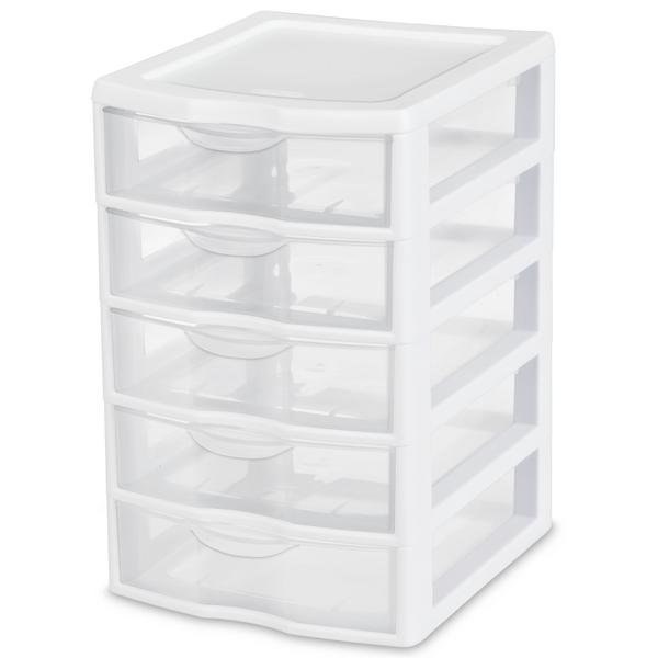 New!! big White 4 drawer plastic dresser storage clothes organizer for  bedroom