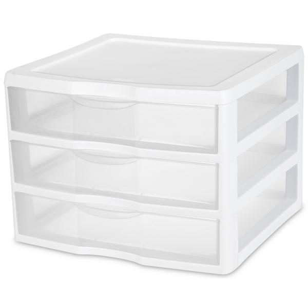 Storage Drawers Organizer Drawer Plastic Small Box Three Container  Stackable Tier 6 Bins Shelves Cosmetic 3 Closet Type 