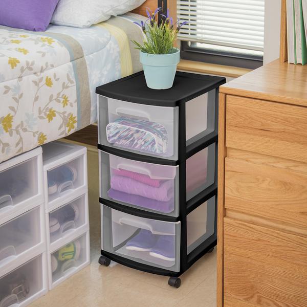 3 Section 24 Tall Sterilite Storage Drawers - Lil Dusty Online