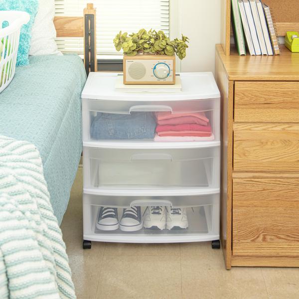 Sterilite Wide 3-Drawer Chest with Wheels