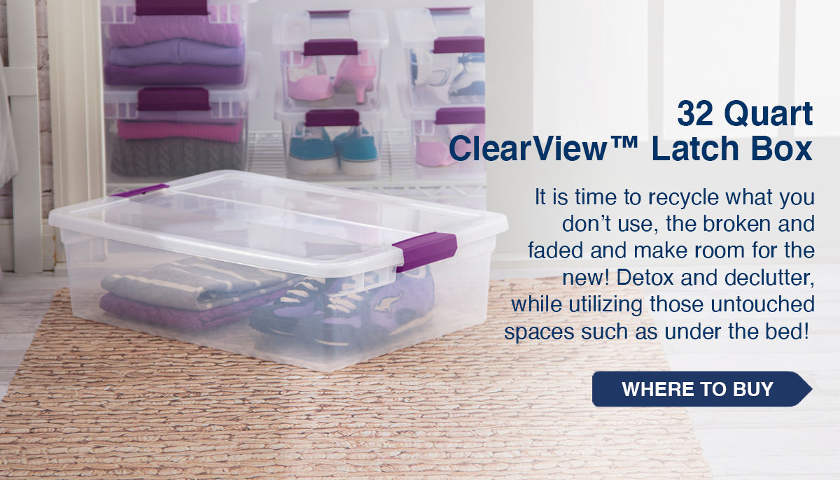 sterilite 32 quart clearview latch box