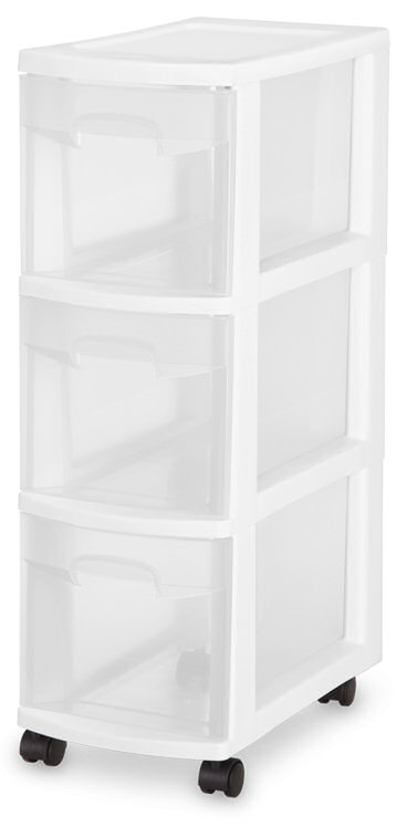 Sterilite - 2730: 3 Drawer Narrow Cart